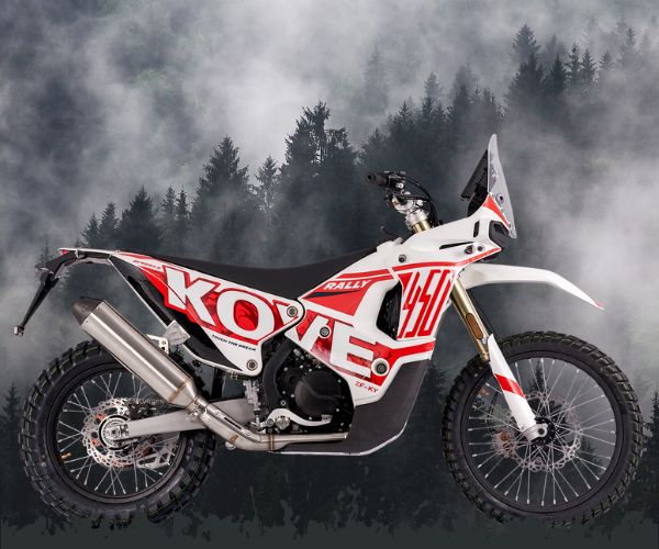 2024 Kove 450 Rally motorcycle High Seat model.